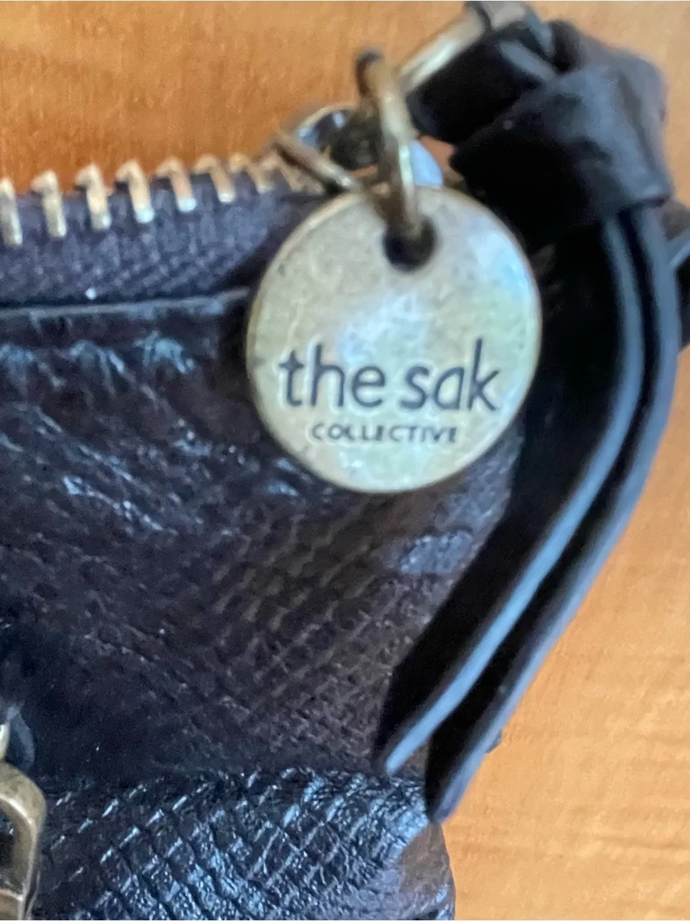The Sak Black Textured snakeskin embossed  Crossbody Bag